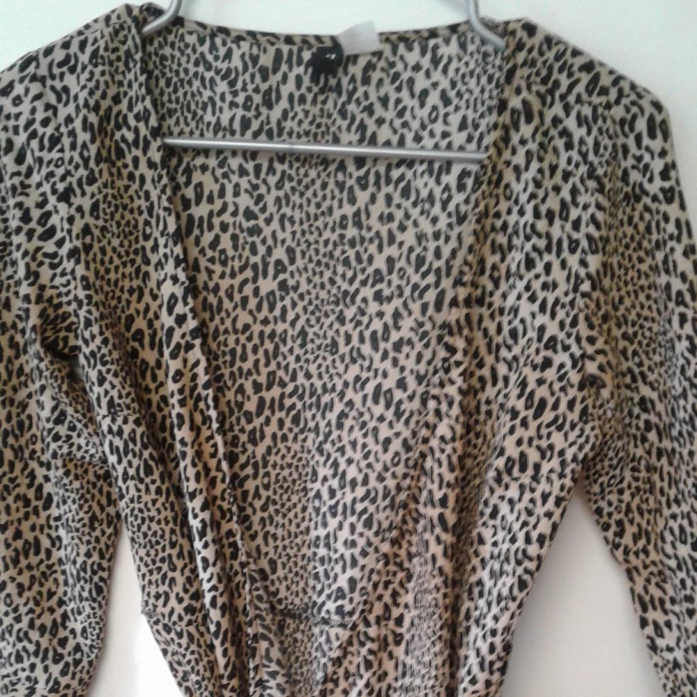 H&M leopard print wrap dress